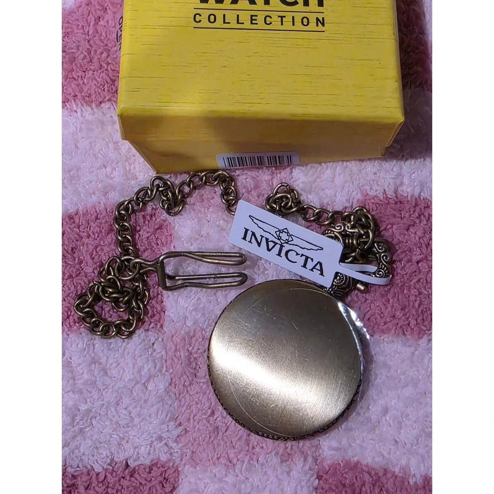 Invicta Pocket Watch Collection Antique Bronze Horse Hunter Case Equinox New